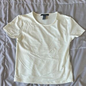 Forever 21 Cream Fitted Short Sleeve Tee